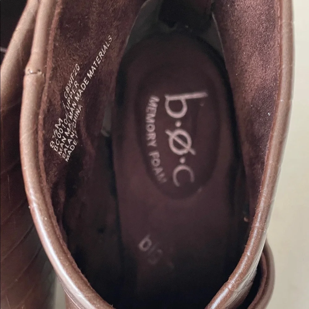 boc Dark Brown Croc-Embossed Ankle Booties - Picture 7 of 8